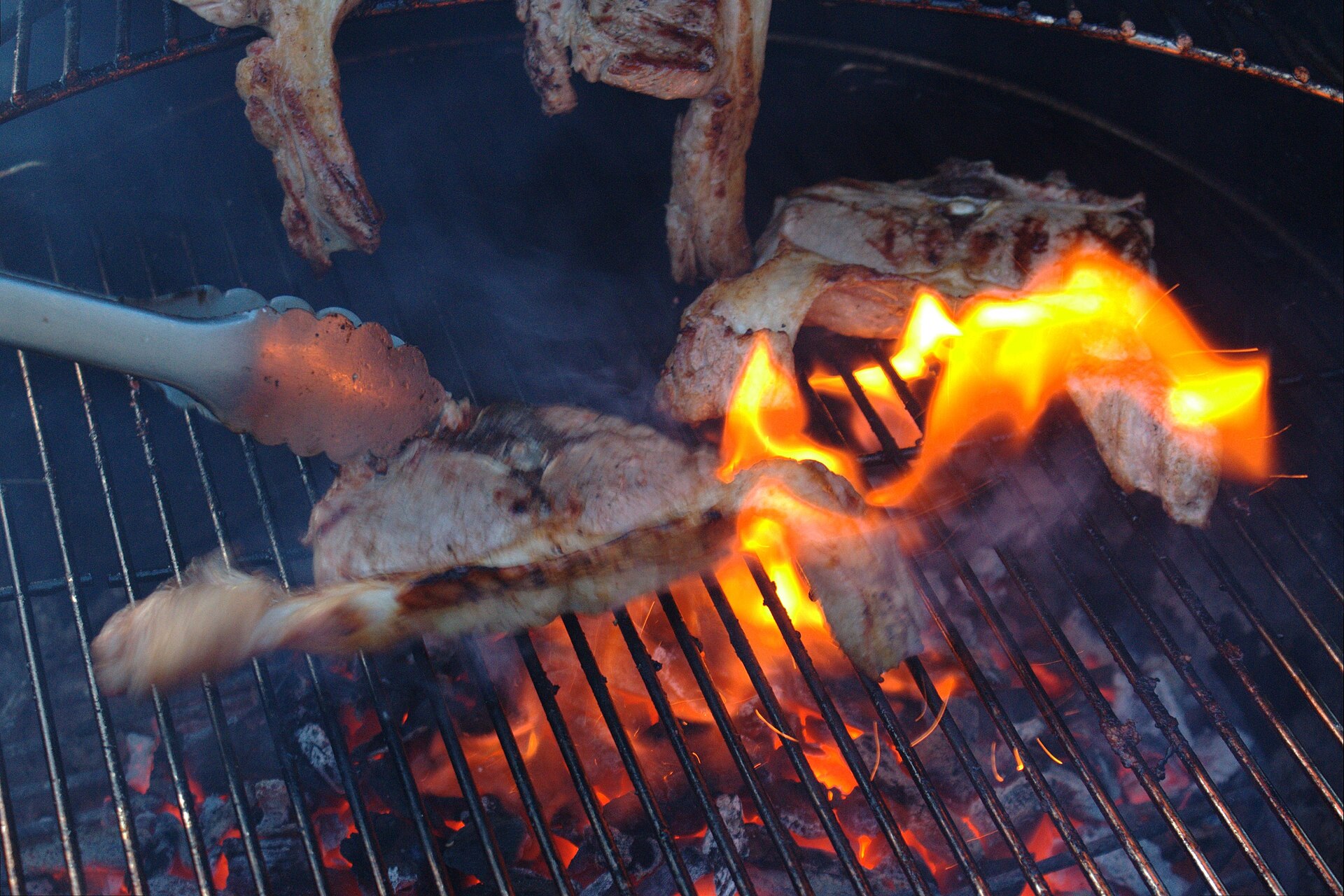 Lamb chops on a barbecue